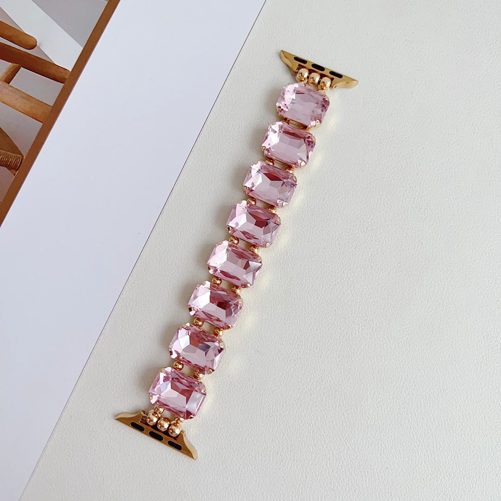 Zircon Strap for Watch Band Jewelry Metal Bracelet Chain for Iwatch98765SE ULtra Women Elastic Gem Series40 41 42 44 45mm 250723