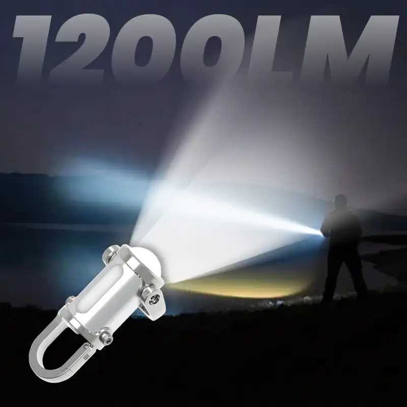 1200LM Super Bright Mini Keychain Flashlight Waterproof Multifunctional Camping Flashlight Rechargeable USB Charging LED LightW251106