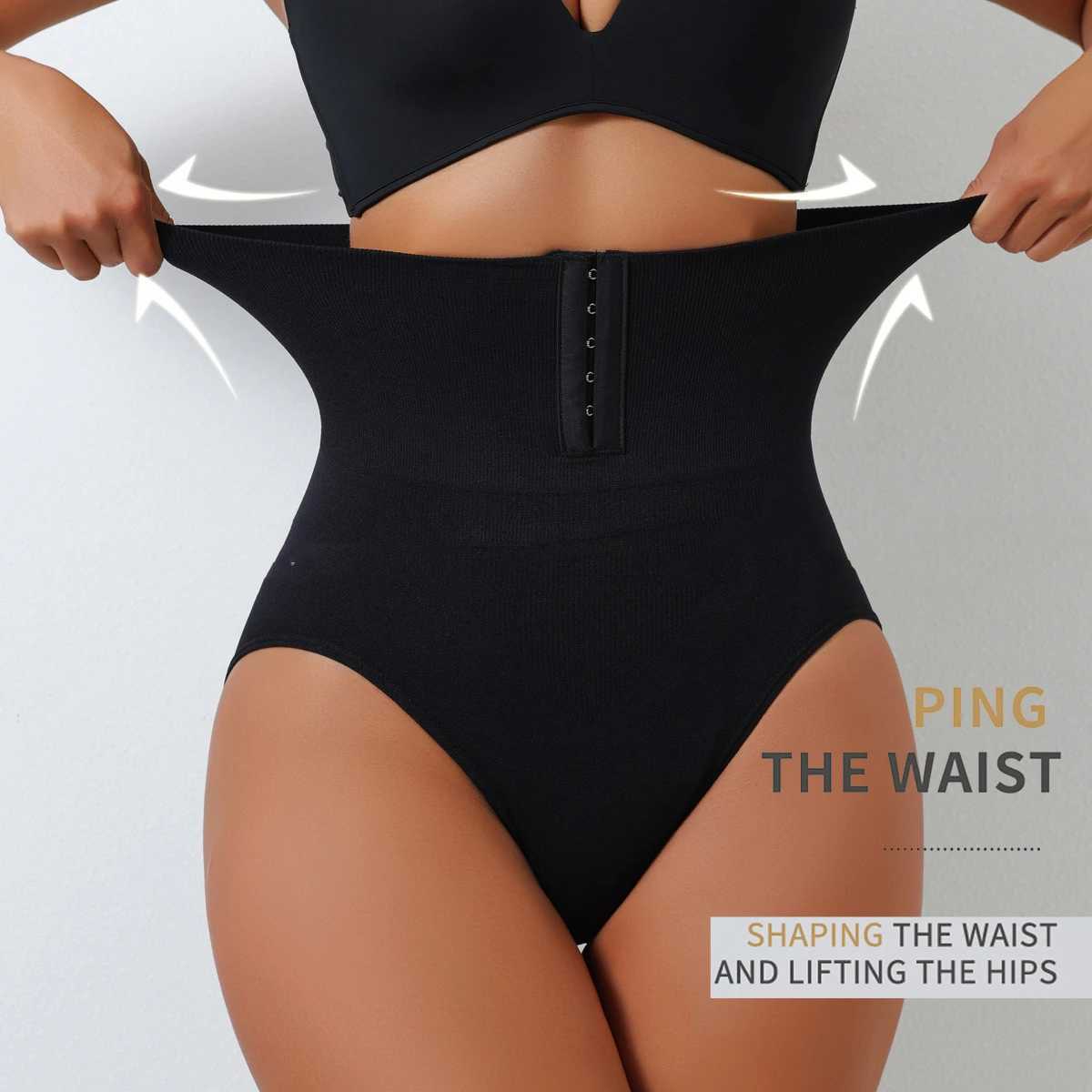 2pcs Women High Waist Shaping Briefs Buckle Adjustment Body Shaper Slimming Underwear Butt Lifter Control Pantie Shapewear Pant W250724
