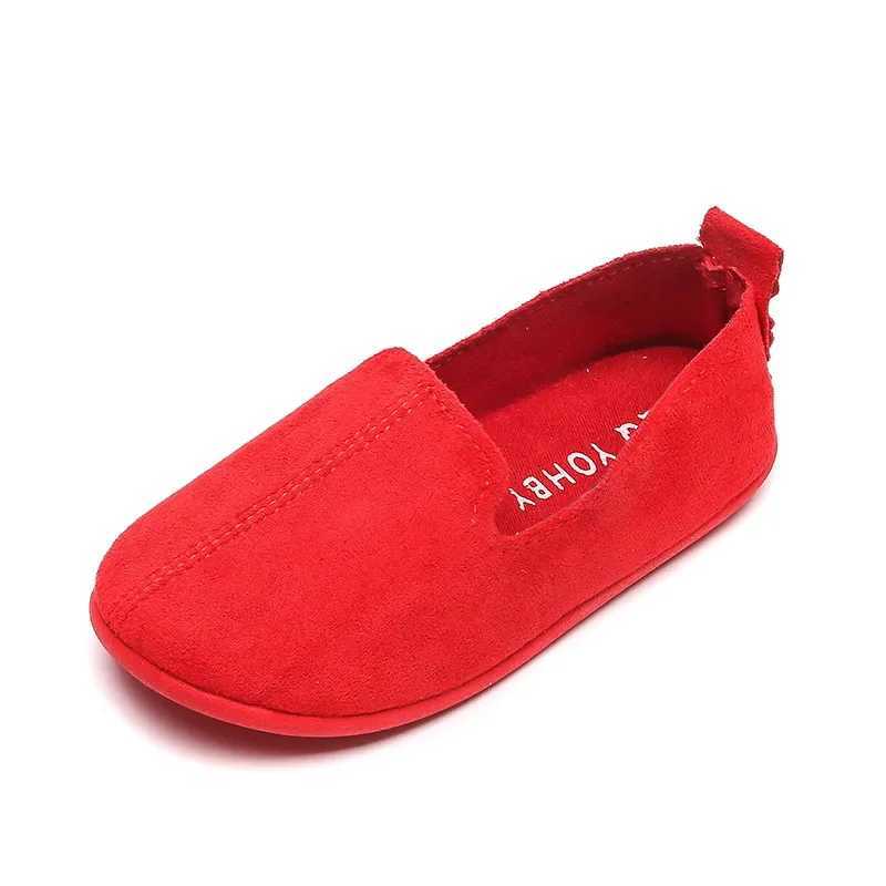 Kids Casual Shoes Spring Autumn Suede Leather Boys Loafers Shallow Solid Girls Shoes Comfortable Soft Sole Children Flats Girls Shoes XJ250724
