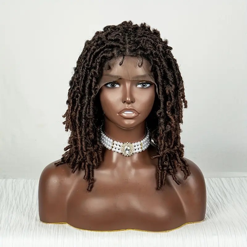 360 Full Lace Front Braid Wig With Baby Hair Look Like Human Wigs Bohemian Boho Hair Black Wig African Synthetic Braiding Hair Wig Handmade Braided Wi