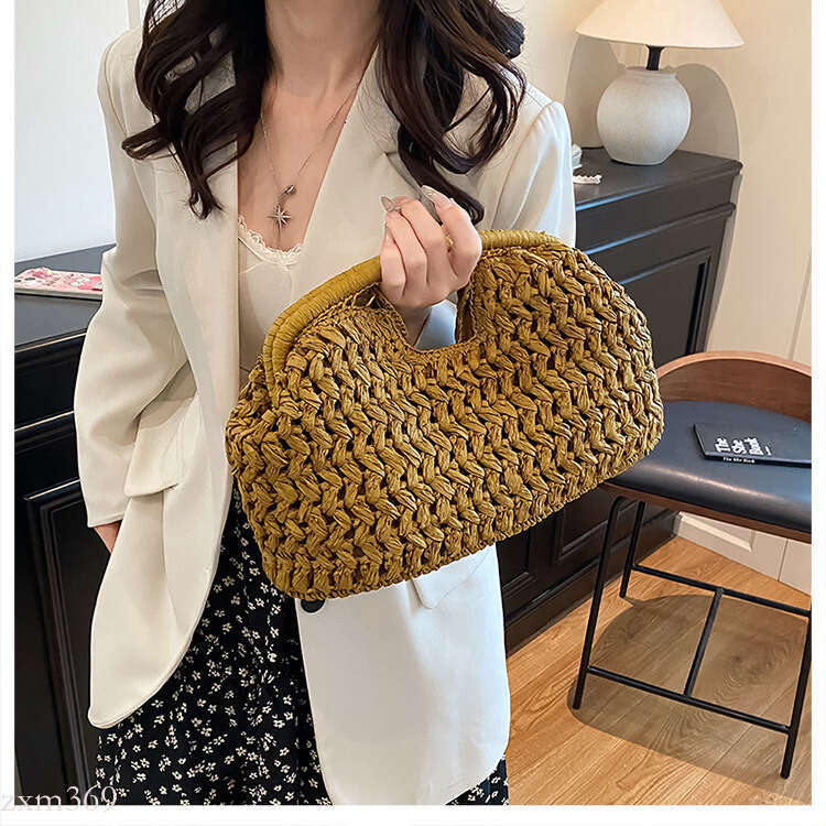 2025 New Chain Handbag Crossbody Women's Woven Fabric Stitched Fashion Elegant Style Bag