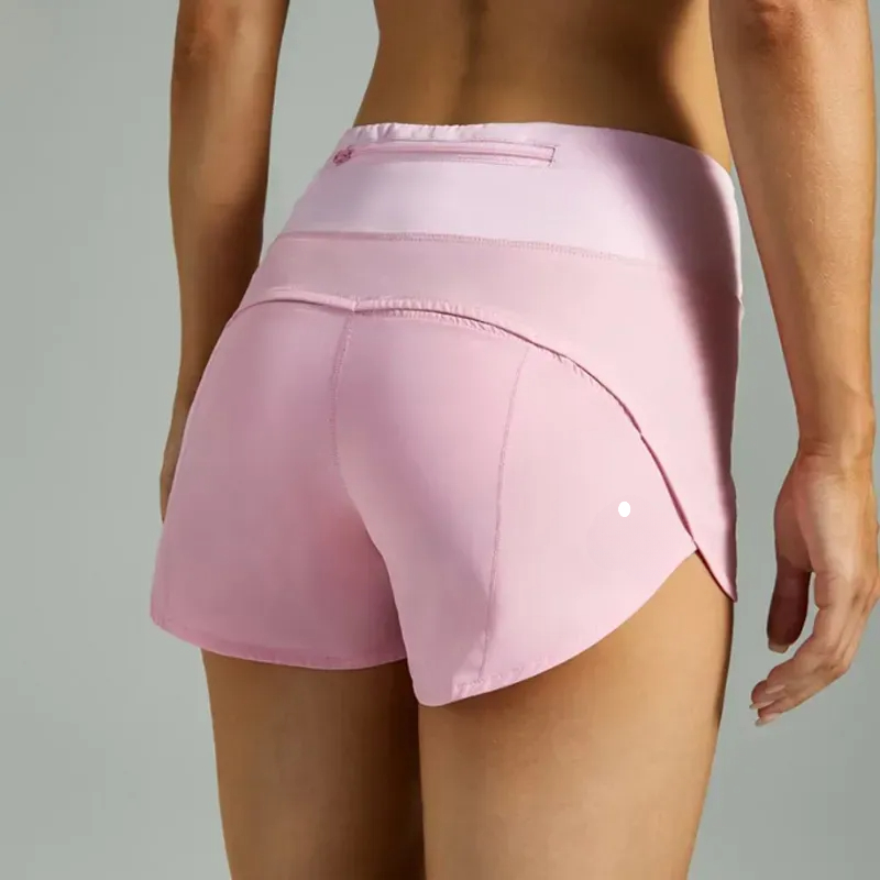 Womens Shorts Speed Up High-Rise Lined Waist Sports Yoga Shorts Sports Quick Drying Loose Running Clothes Back Zipper Pocket Fitness Yoga