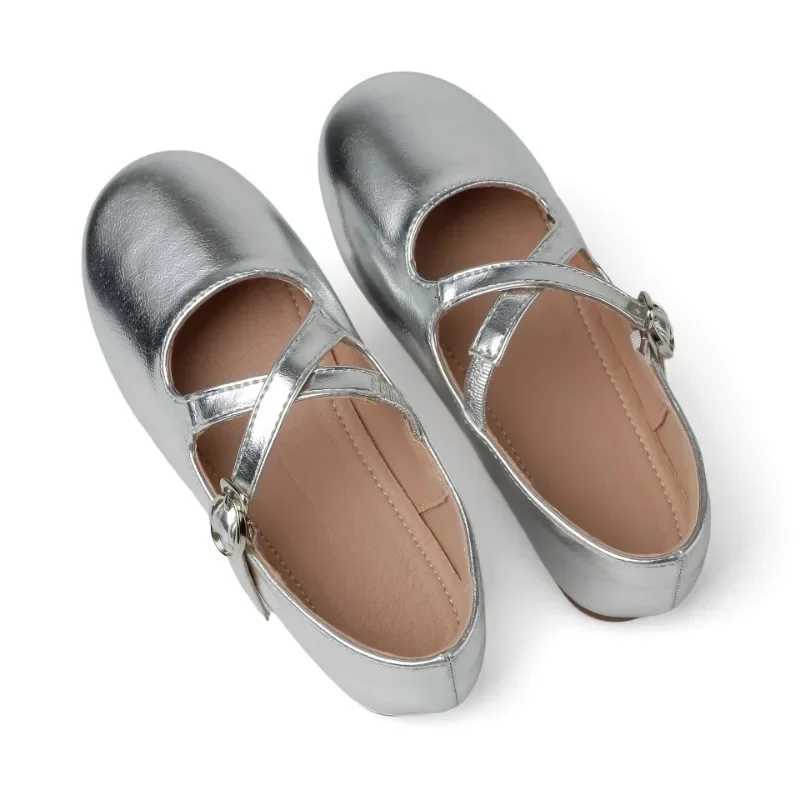 Girls Ballet Shoes Solid Color Childrens Leather Shoes Fashion Casual Versatile Kids Princess Par Wedding Flat Shoes Non-slip XJ250724