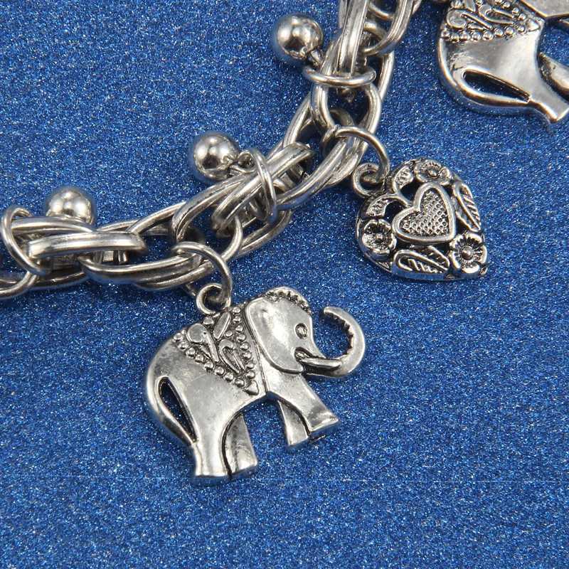Vintage Silver Gold Color Anklets for Women Elephant Pendant Charms Box Chain Beach Summer Foot Ankle Bracelet Wholesale Jewelry S250723