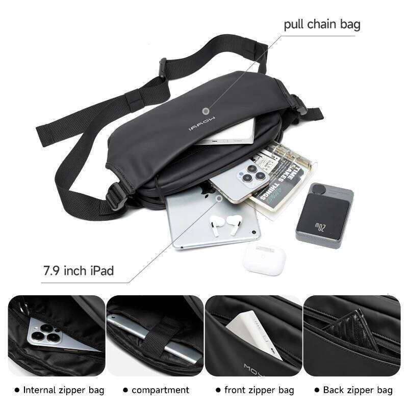 Capacity Causal Leather Crossbody for Men Waterproof Sport Men's Waist Bag Fashion Travel Fanny Packs Hiking Gym
