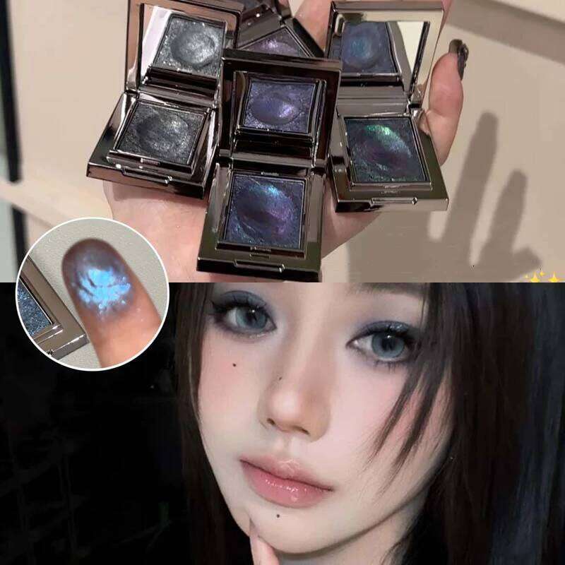 Punk Metallic Glitter Mashed Potato Shimmer Highlight Pressed Pigments Dark Smoky ple Pearlescent Eyeshadow Palette X250723 X250724