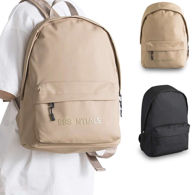 Minimalist Trendy Brand ESpu Leather Material Waterproof Double Shoulder Niche Design Backpack Unisex College Style School Laptop Bag