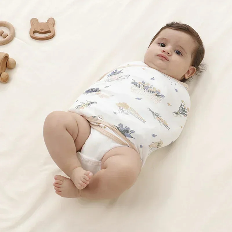 Baby Swaddle Blanket 06 Months Strap Protect Belly Sleeping Wrap for born Thinstyle Summer 250724