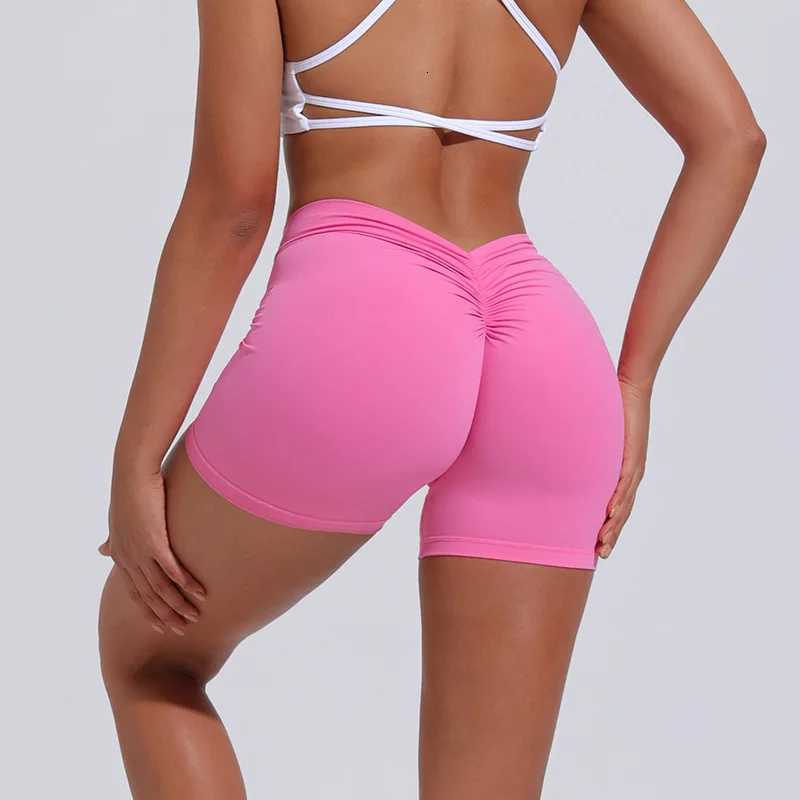 Womens Nylon Yoga Impact Shorts Gym Cycling Elastic Tight Breathable V-shaped Hip Sports Shorts Womens Clothing 8 Colors XJ250724