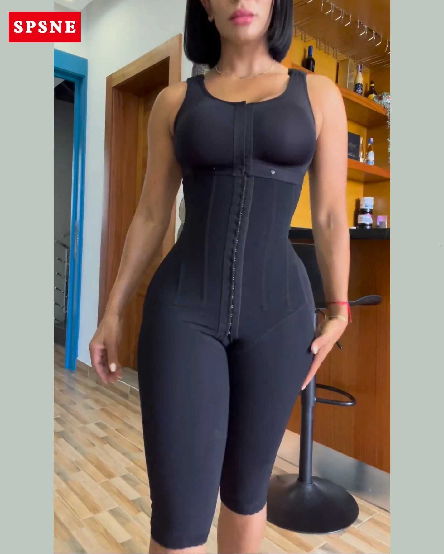 Full Body Tummy Control Girdle Bust Wrap Button Mid-Length Shapewear Colombian Reducing And Shapers W250724