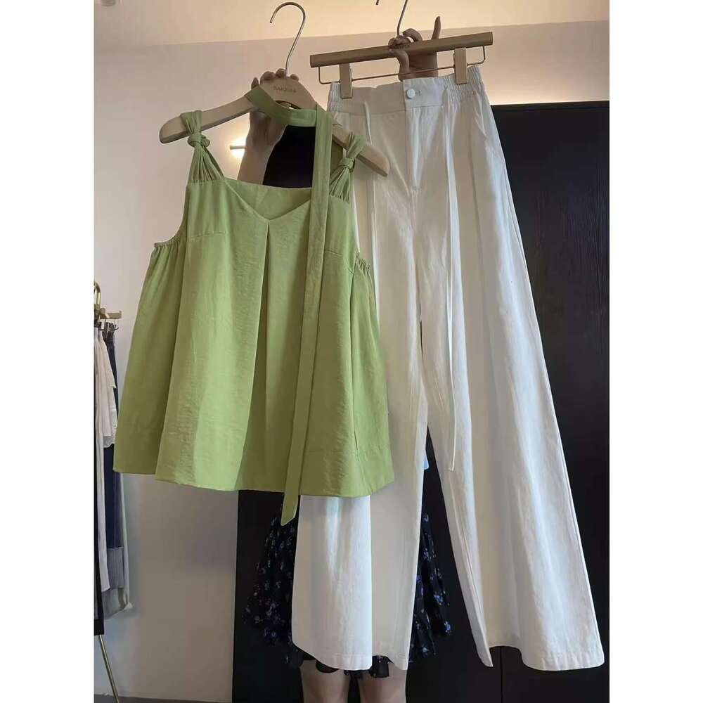 sxzy korean style chic niche unique vneck twist camisole for women summer design loose slimming sleeveless top