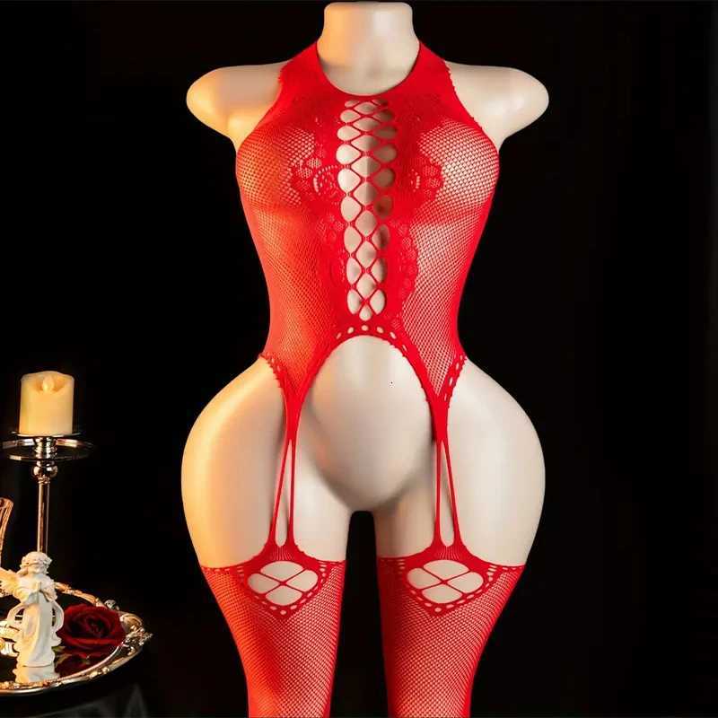 Women Sexy Mesh Fishnet Bodystockings Erotic Lingerie Plus Perspective Crotchless Teddies Bodysuits Female Sexy Underwear W250724