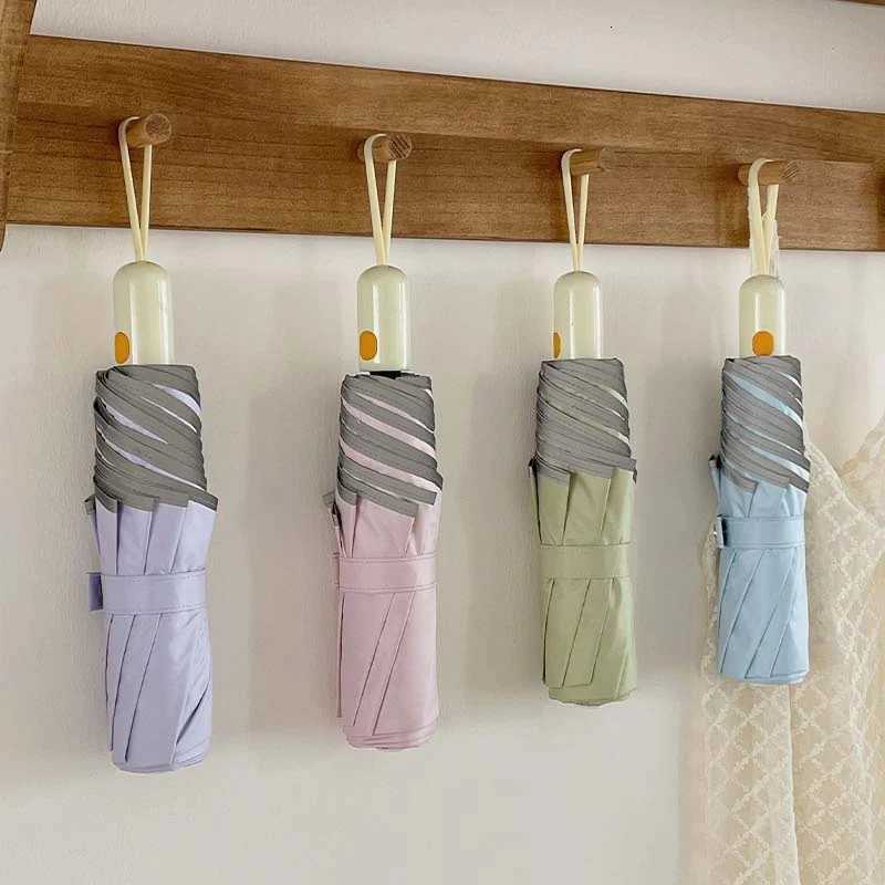 Rounded Corner Folding Umbrella Sun Protection UV Protection Lightweight Sun Umbrella Anti Rebound Weather Resistant Dual-use R250724