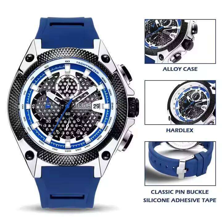 MEGIR Men's Honeycomb Sports Watch - 54.5mm Jumbo Dial, Waterproof, Luminous, Quartz - Bulk Wholesale