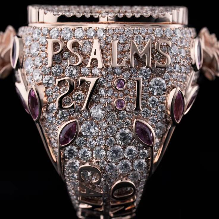 Customized Special Design 3D Rose Pray Hand Ring Rose Gold 925 Silver GRA Certified Moissanite Diamond Iced Out Letter Ring