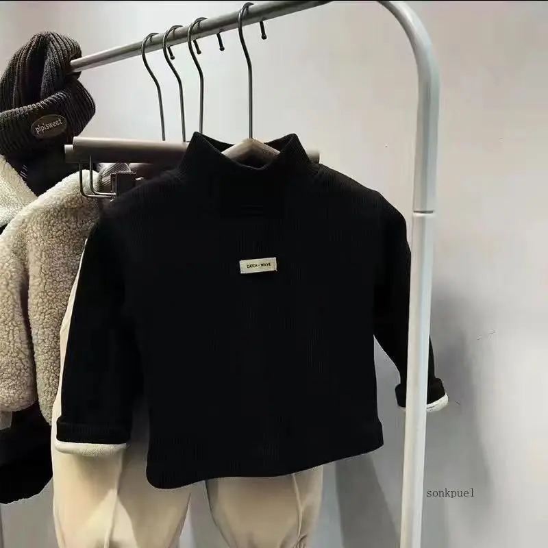 Childrens Autumn Winter Half High Neck Pullover Long Sleeve Bottom Shirt Kids Baby Boys Girls Clothing Tops 250724