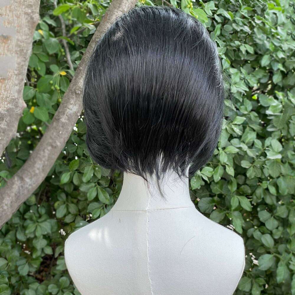 Black Short Bob Cut Synthetic Women Cosplay Wig Human Hair For Men Natural Hairline Glueless Lace Front Wigs