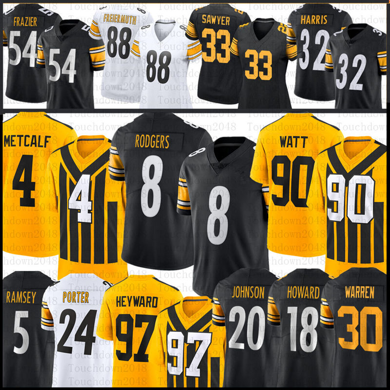 Kaleb Johnson TJ Watt DK Metcalf Football Jersey Aaron Rodgers Joey Porter Jaylen Warren Pat Freiermuth Boswell Will Howard Troy Polamalu Jack Sawyer Jalen Ramsey