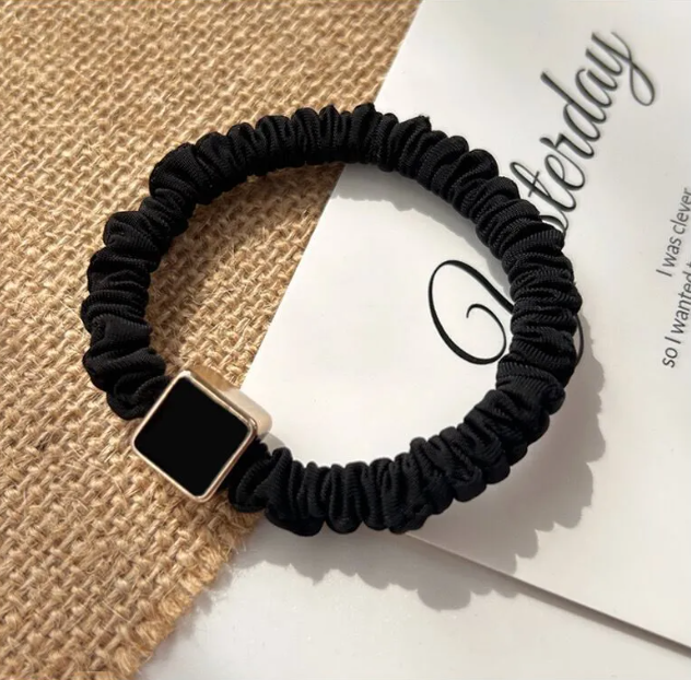 Luxury Designer Black Series Womens Ties High Elasticity Durable Floral Bowknot Hair Accessories - Versatile Korean for woman Style Free Ship