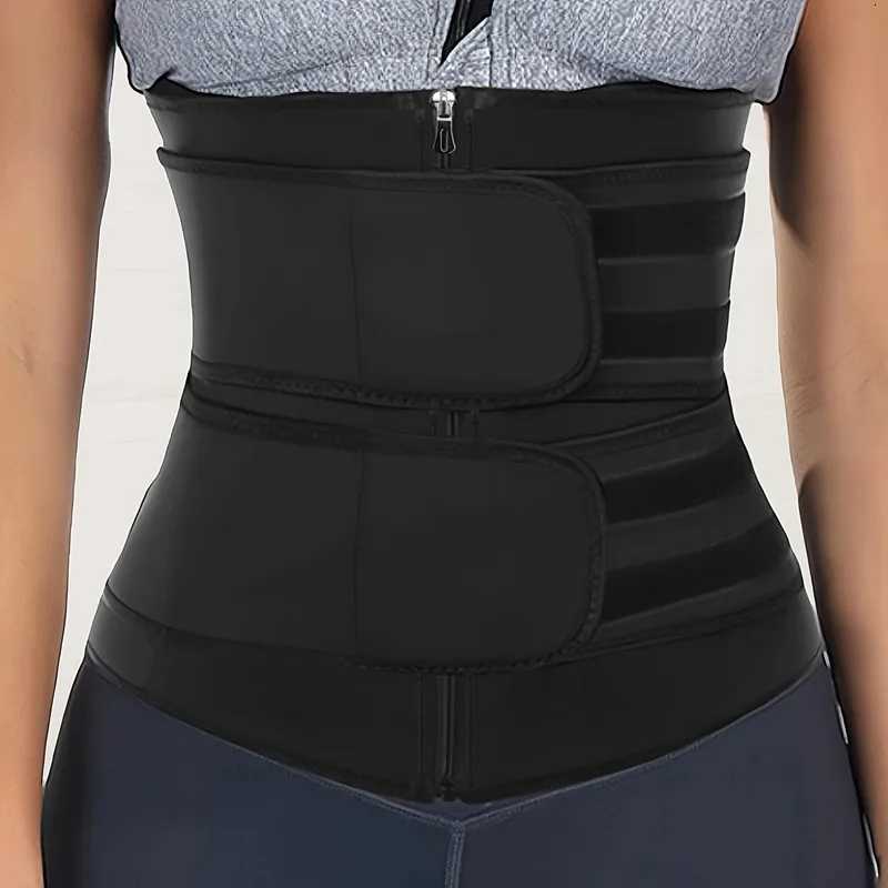 Sports Womens Waist Slimming Belt Sweat Resistant Adjustable Zipper Reinforced Body Shaping and Abdominal Belt W250724