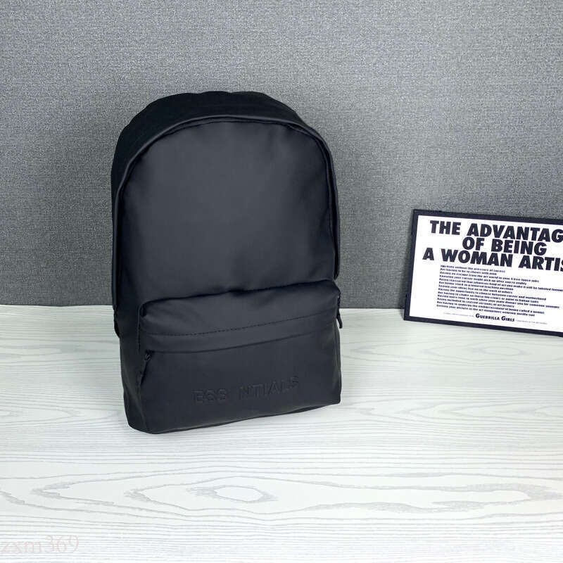 Minimalist Trendy Brand ESpu Leather Material Waterproof Double Shoulder Niche Design Backpack Unisex College Style School Laptop Bag