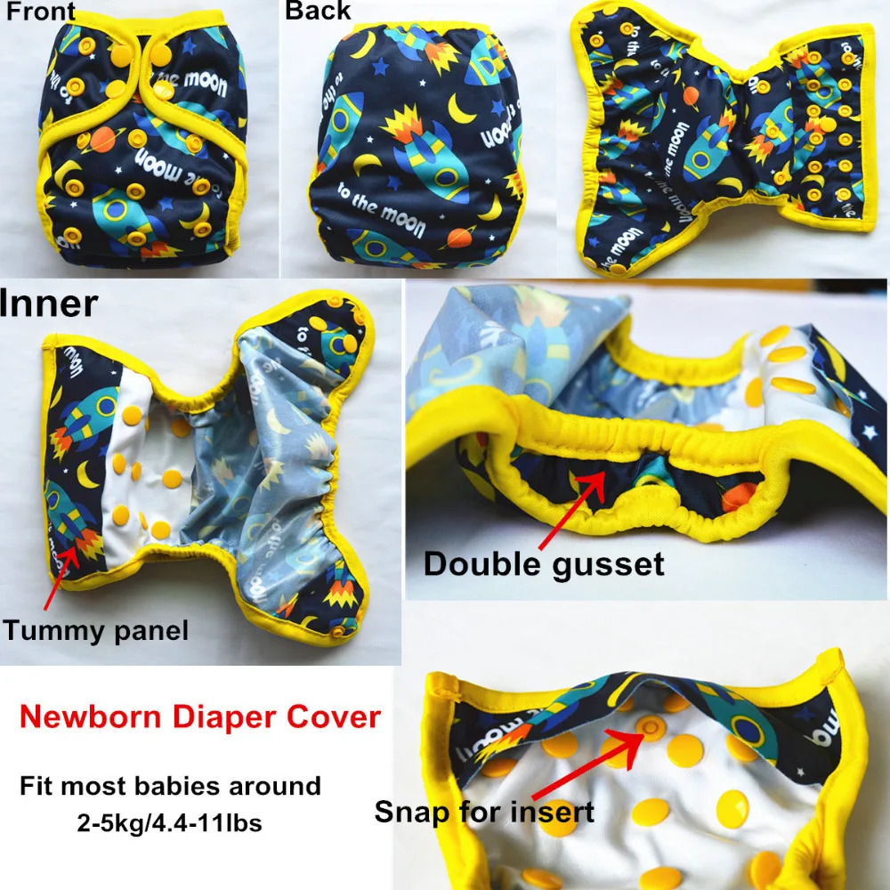 Sigzagor1 born Baby Cloth Diaper Cover Nappy Adjustable Waterproof PUL Double Gusset 4410lbs 25kg 250724