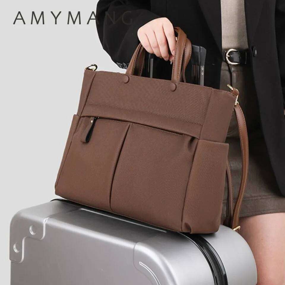 Simple Light Business Commuting High Quality Ladies Handbag Female Shoulder Bag Put In A4 Magazine And Notebook