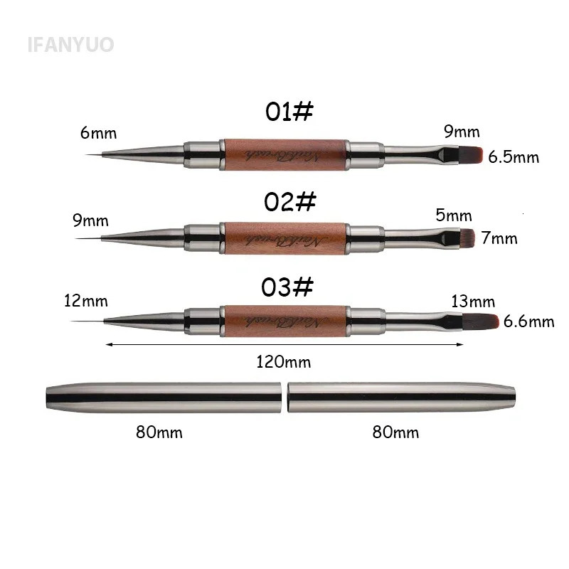 Double-end Nail Pen Brush Glue Potherapy Pen UV Gel Liner Brush Ultra Thin Acrylic Nail Art Painting Manicure Brushes Tool 250716