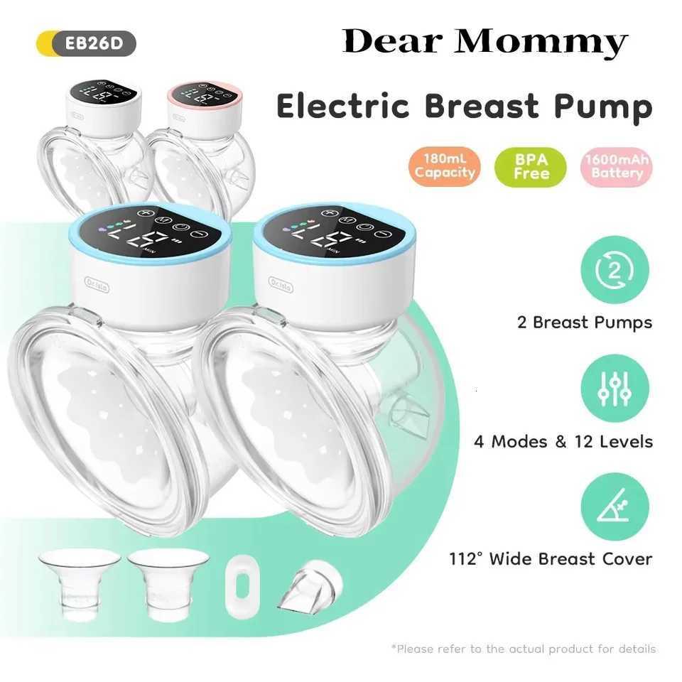 2Pcs Electric Breast Pumps Portable Hands Free Wearable Breast Pump Silent Electric Breast Milk Extractor Collector X250724