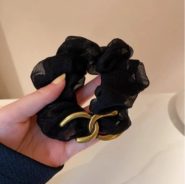 Luxury for woman Designer Elegant Style Scrunchies For Women, Gentle Fabric Ties, Fashionable Bun Ponytail Hair Accessories Free Ship