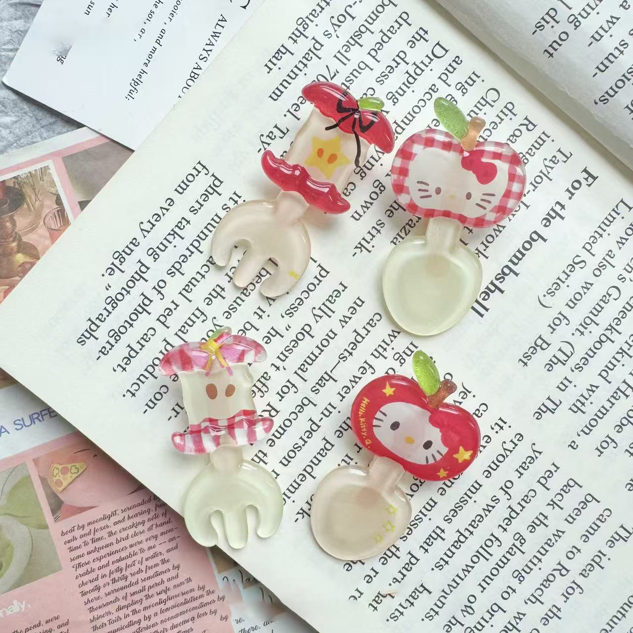 Luxury Designer Adorable Clips for woman Set - Transparent Cartoon Hair Accessories For Girls, Sweet Bangs & Fun Duckbill Clip Free Ship