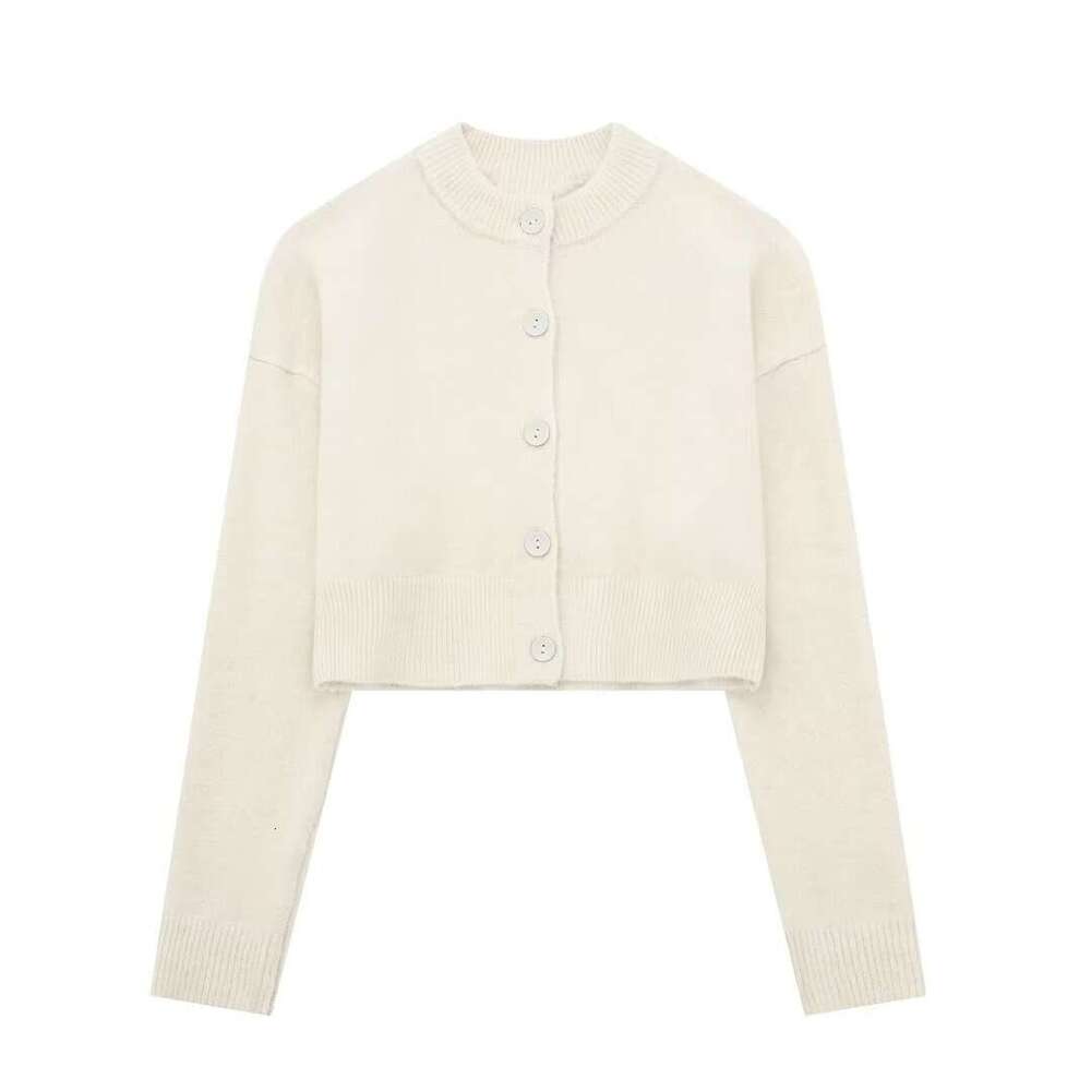 TRAFZAINS Autumn Women's Fashionable Elegant Buttoned Knitted Cardigan Sweater Short Coat B5