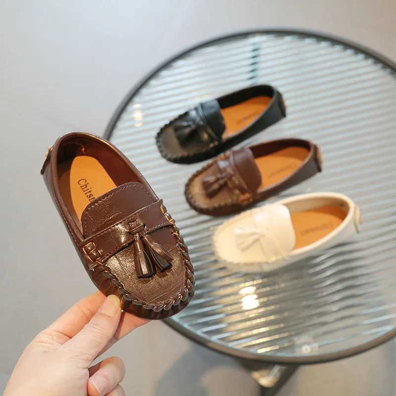 Kids Shoes Boys Girls Slip on Casual Shoes Children Shallow Soft Sole Leather Shoe Toddler Light Flat Loafers Boys Shoes XJ250724