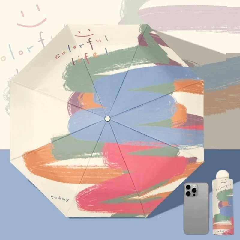 Mini Umbrella Small Sun Pocket Travel Rain Umbrella Vinyl Folding Umbrella UV Protection Sun Shade Pocket Parasol Capsule Umbrella R250725