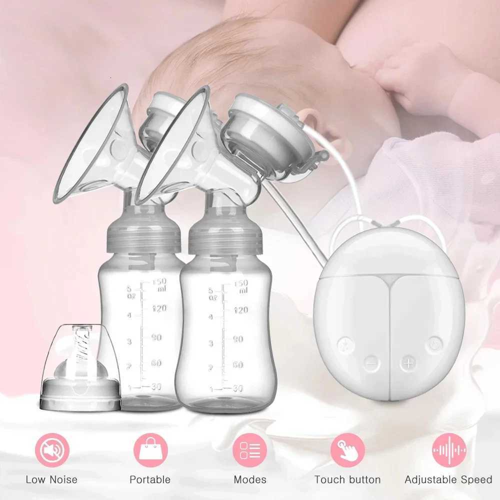 Double Electric Breast Pumps Set Powerful Nipple Suction USB Hands Free Electric Breast Pump with Baby Milk Bottle Cold Heat Pad X250724