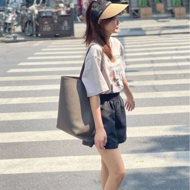 Luxurious designer 2025 High Quality Genuine Leather Litchi Pattern Large Capacity Bucket Bag
