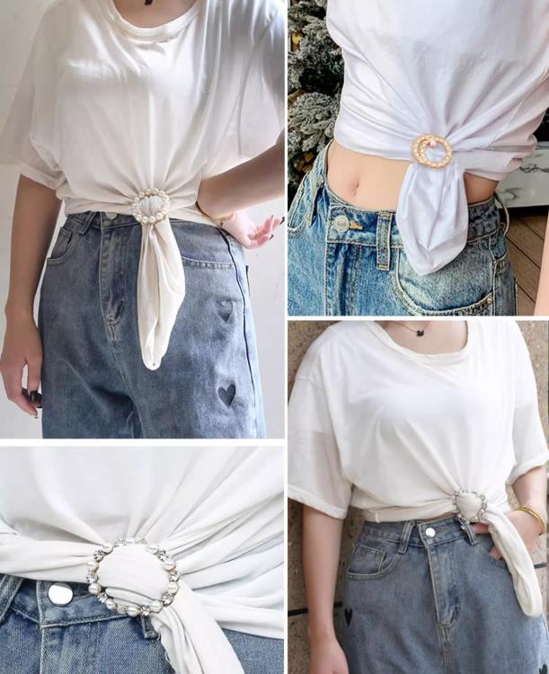 Chic Shirts & Clothing Tie-on Embellishments Adjustable Buttoned Details for Enhanced Style