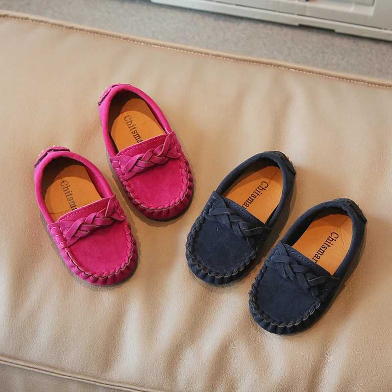 New Boys Loafers Weave Suede Slip-on Solid Color Children Casual Shoes Autumn Leisure Light Cover Toe 21-35 Elegant Kids Flats XJ250724