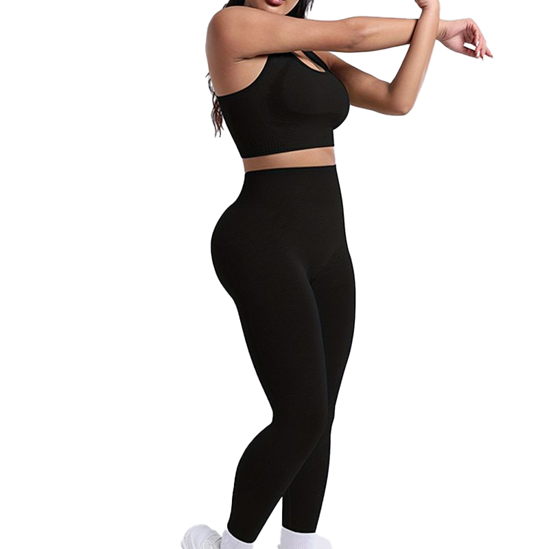 Trendy Active Wear Combo for Women Breathable Shock Absorbing Sports Top w/ Figure-Hugging Tights