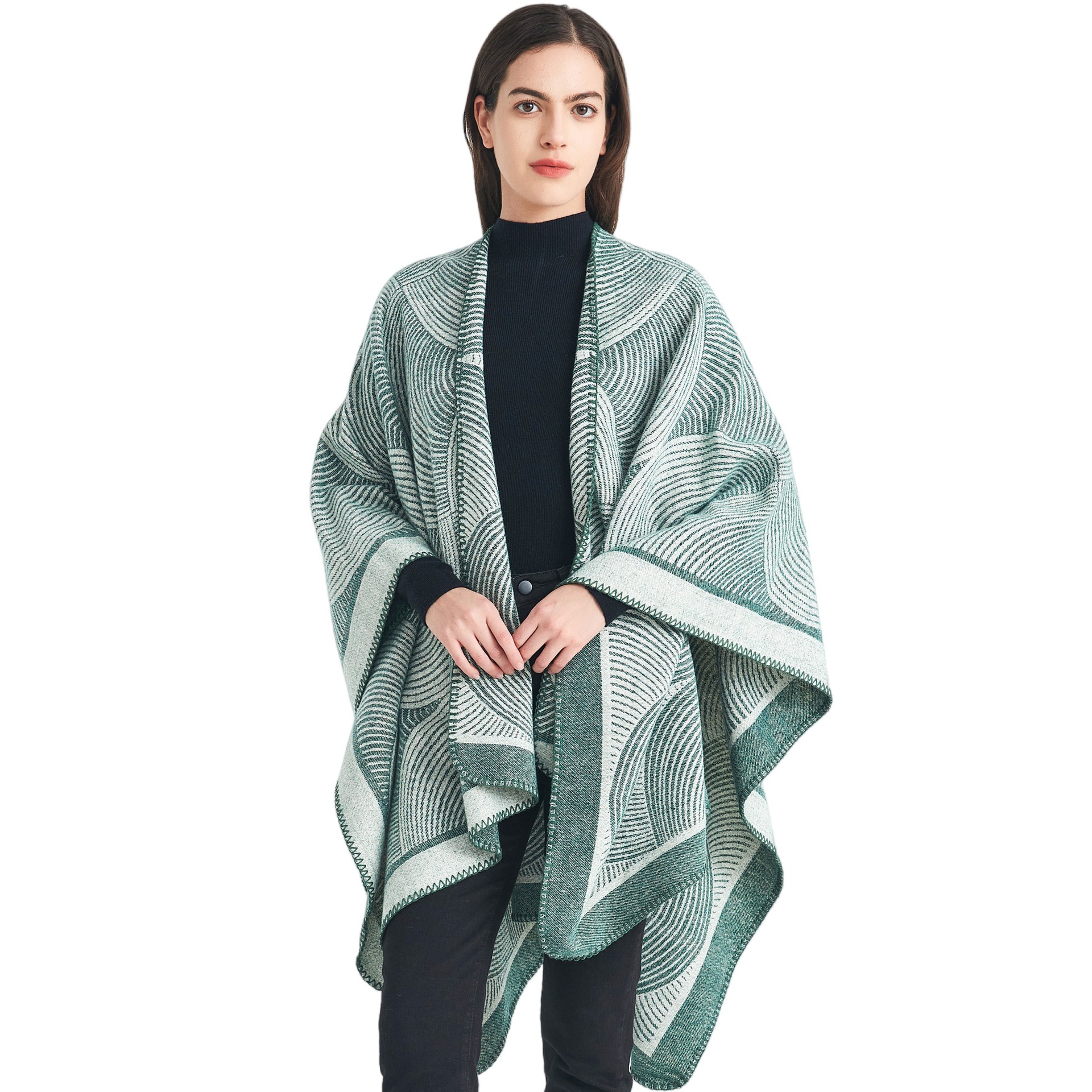 K1459 Factory direct supply cross-border foreign trade Europe and the United States spring and autumn winter 2025 new women's wool jacquard geome