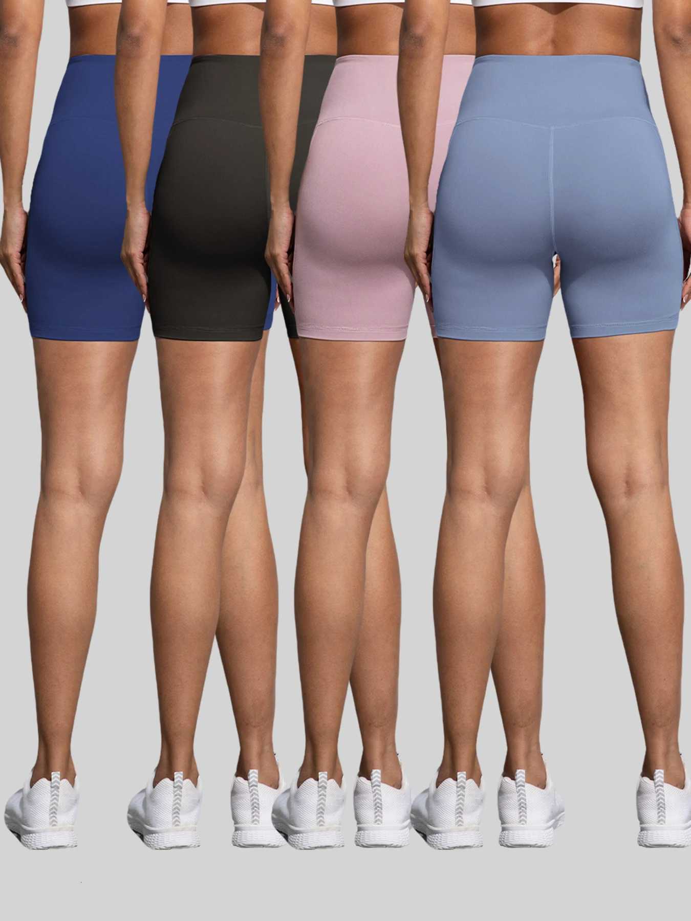 Double Pocket Yoga Shorts for Women Solid Color Butt Lifting Cycling Tight Outdoors Elastic Jogging Shorts Female SportswearXJ250724