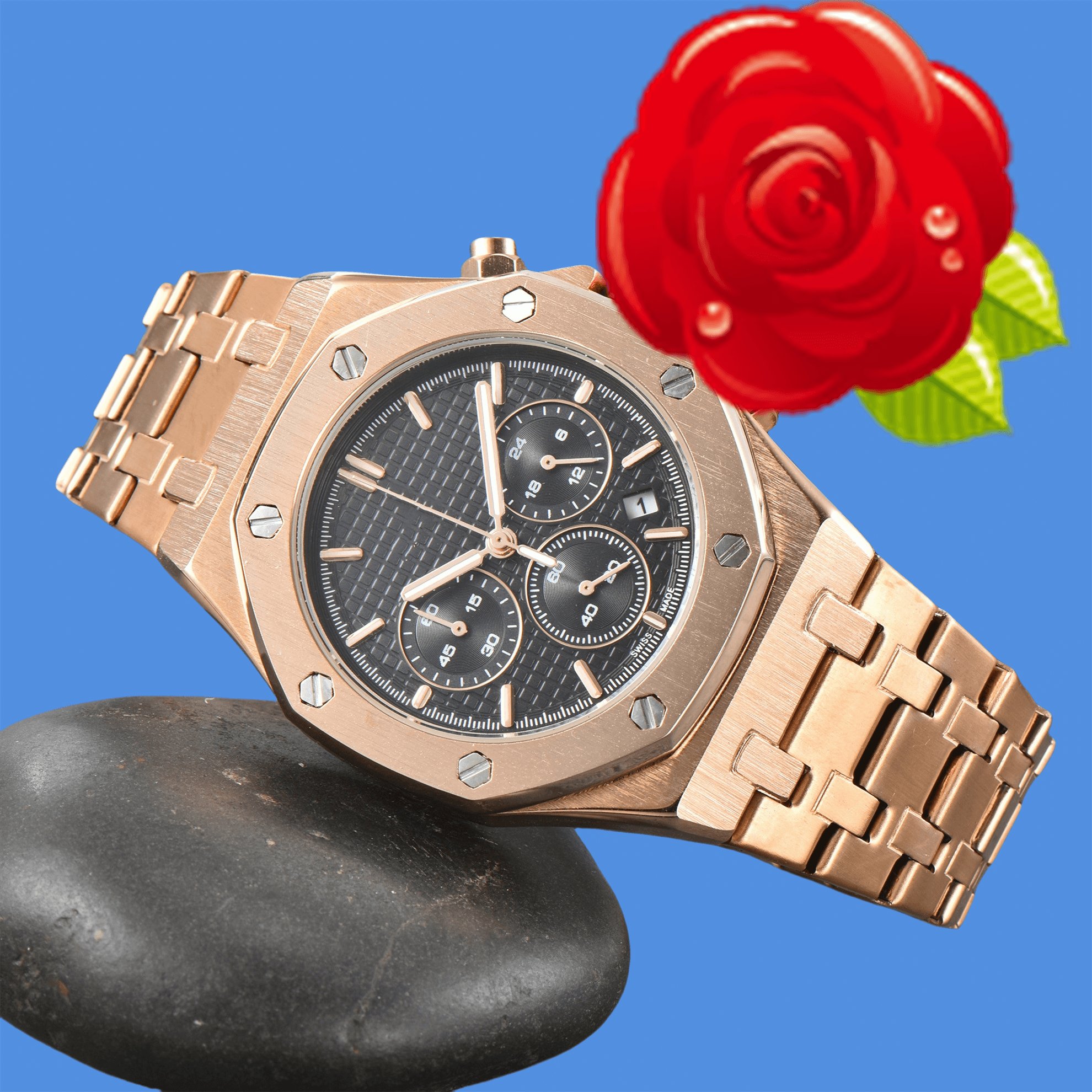 Brand APity Wristwatches Men's lady Watches Royaloak Wrist Watche quality quartz Movement Modern Sports Watche automatic Date 41mm Chronograph Watch bracele #237