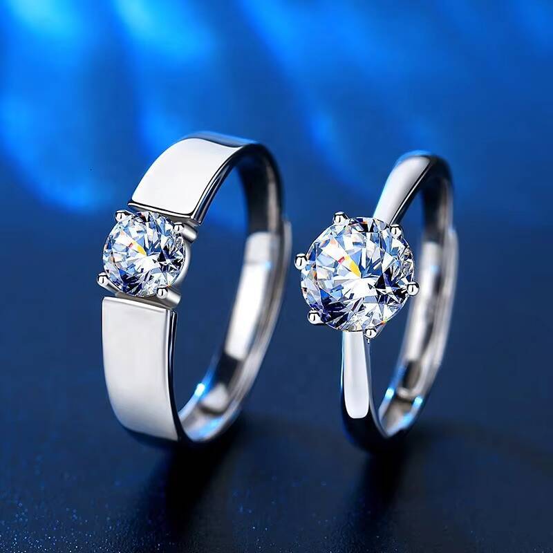 Sterling Silver 925 Jewellery Moissanite Engagement Rings Set