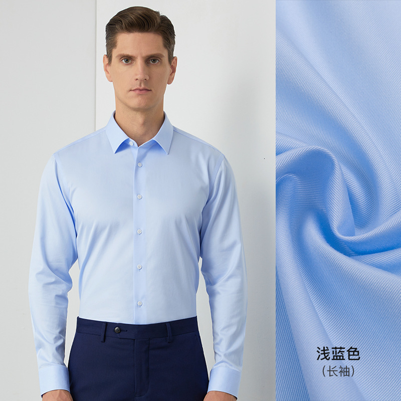80 Count DP Pure Non-Iron Men's Long Short Sleeve Business Casual Premium Professional Formal All Cotton Shirt