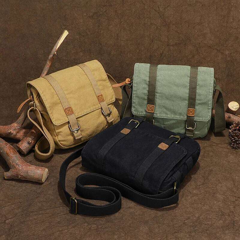 Fashion Canvas Single Shoulder Men Women Unisex Travel Crossbody Bag Outdoor Casual Satchel Vintage Messenger Bags