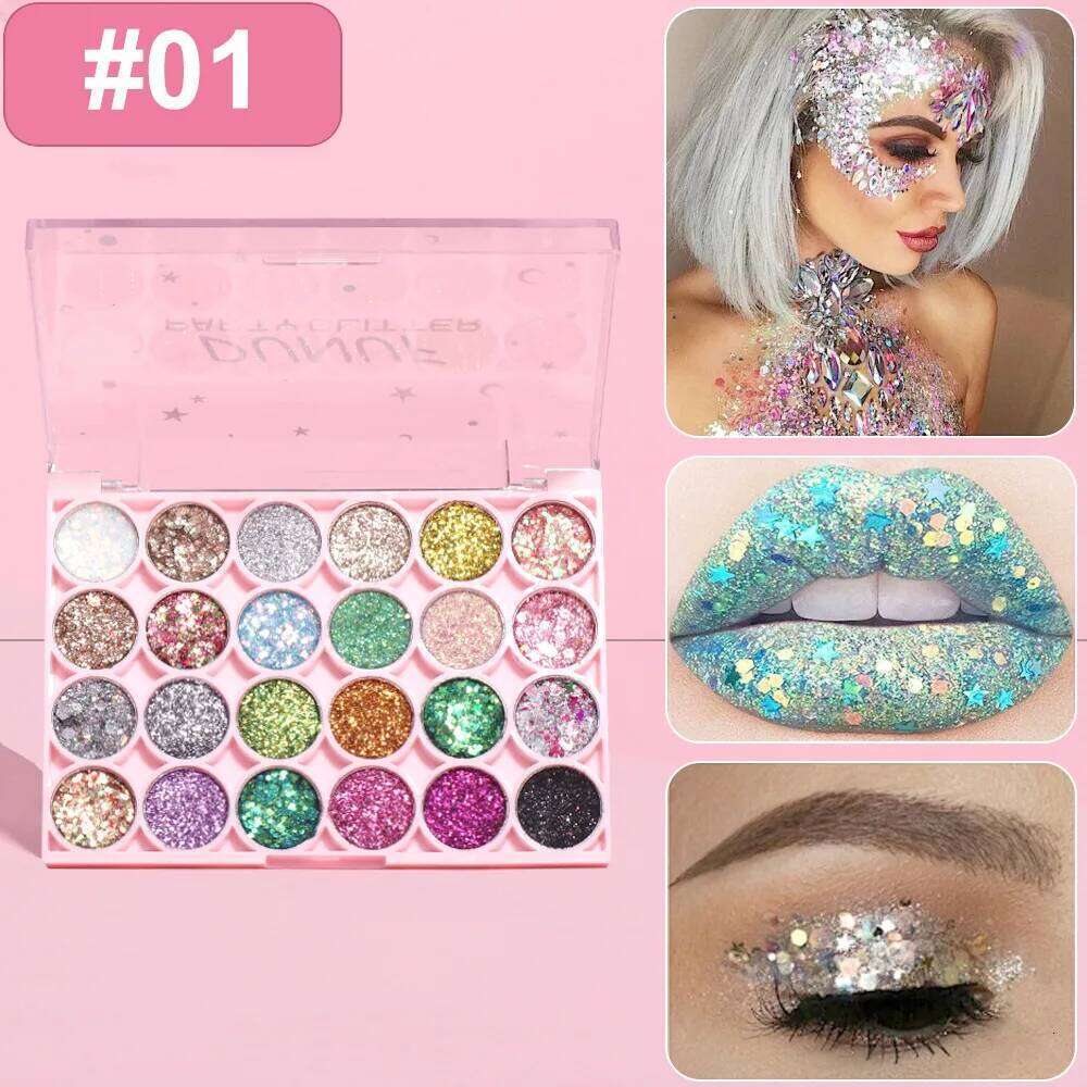24 Colors Body Face Glitter Gel Palette Waterproof Eye Hair Loose Sequins Eyeshadow ltifunctional Party Deco Makeup Cosmetics X250723