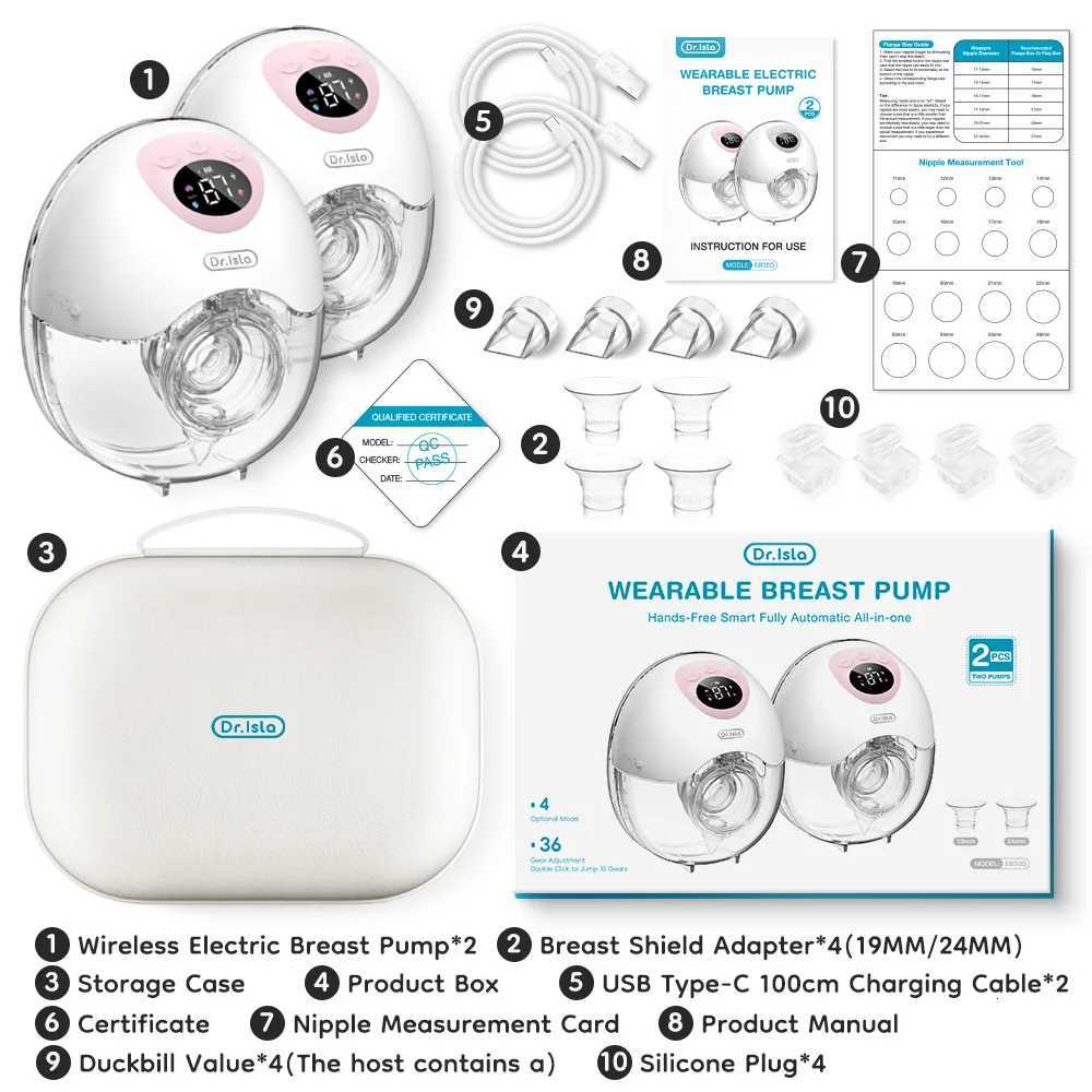 2PCS MAMIJOY Wearable Electric Breast Pump 4 Modes 36 Suction Levels Silent Leak-Proof Hands-Free Breast Pumps Breastfeeding EB50 X2507241
