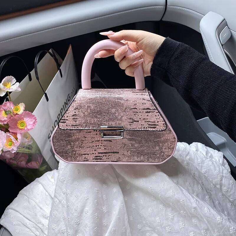 Light Shoulder Bag - Women's Textured Messenger Purse | Irregular Cut-Out Design & Instagram Aesthetic