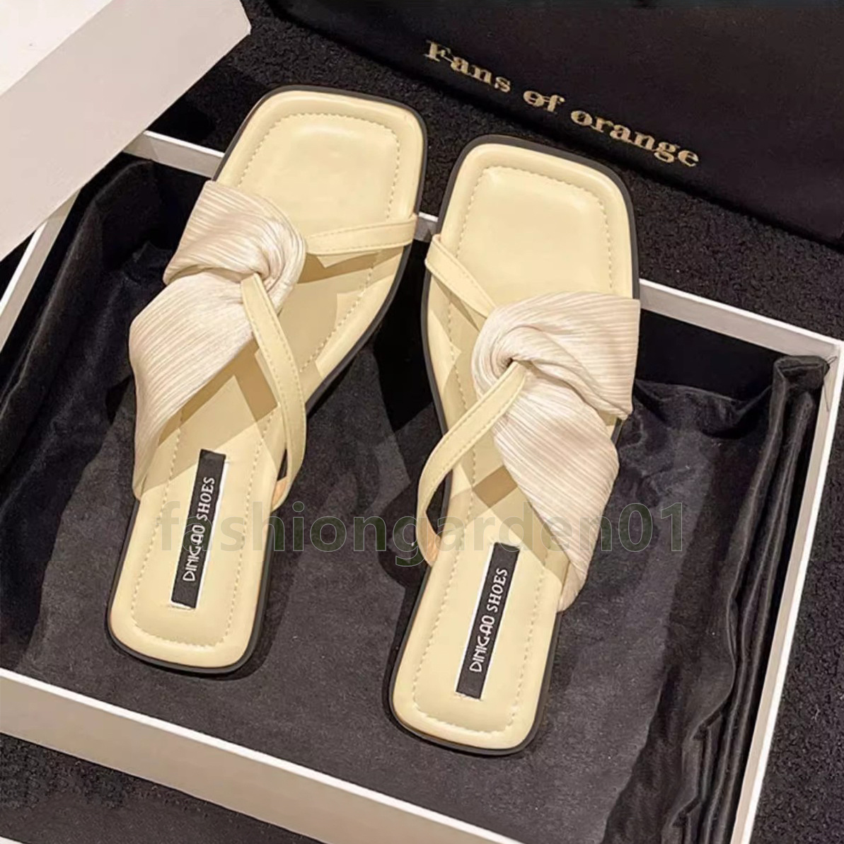 designer sandals casual slides flats slippers womens sliders summer cross-belted open-toe mules sandal daily outdoor beach slide size 35-42